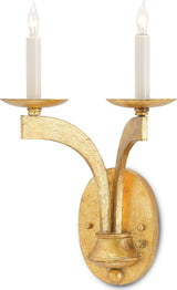 Currey and Company Venus 5000-0029 2-Light Wall Sconce in Antique Gold