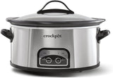 Crock-Pot 8-Quart Programmable Slow Cooker with Auto Warm Setting and Black Stainless Steel Finish