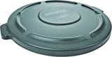 Rubbermaid Commercial BRUTE FG265400GRAY 55-Gallon Round Container Lid, Heavy-Duty Gray Utility Replacement Cover