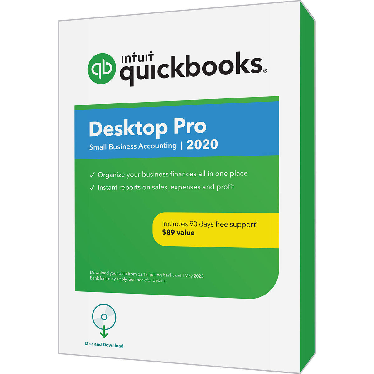 QuickBooks Desktop Pro 2020 for PC, Disc Edition with 90 Days of Free Support