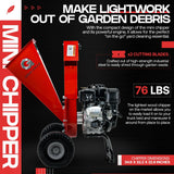 GreatCircleUSA 7 HP Gas-Powered Mini Wood Chipper, Shredder and Mulcher with 3-Inch Maximum Wood Capacity, EPA/CARB Certified for Fire Prevention and Building Firebreaks