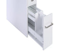 Spirich Home Slim White Bathroom Storage Cabinet with Slide-Out Drawer and Freestanding Toilet Paper Holder