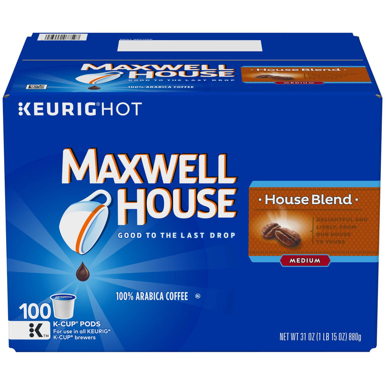 Maxwell House 100% Arabica Medium House Blend K-Cup Coffee Pods, 100 Pods, 31 oz