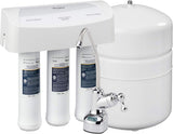 Whirlpool WHER25 Reverse Osmosis Filtration System with Chrome Faucet, Extra-Long-Life UltraEase Filter Cartridges and Easy Replacement, White