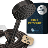 HammerHead Showers Oil Rubbed Bronze Handheld Shower Head with 6ft Hose, Brass Holder, Adjustable Bracket, Detachable Wand, and 1.75 GPM Low-Flow Water Saving Design
