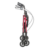 Red Drive Medical Aluminum Rollator with Adjustable Height and 6-Inch Casters
