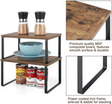 2-Piece Expandable, Stackable Countertop Organizer Set with No Assembly Required, Storage Shelves for Kitchen Cabinets and Counters