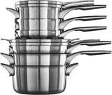 Calphalon Premier 10-Piece Cookware Set with Space-Saving Stainless Steel Pots and Pans