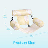 Sloosh Inflatable Pool Lounge Chair with Plant Pattern, Floating Hammock Mat for Adults, Water Raft for Pool, Beach and Summer Parties