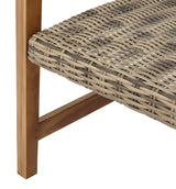 Christopher Knight Home Hampton 2-Piece Outdoor Wicker Club Chair Set with Acacia Wood Frames, Natural Stained / Grey
