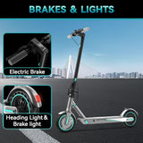 Foldable Adult Electric Scooter with APP Control, 19/25 Mph Max Speed and 21/25/35 Miles Range, 350/500/600W Motor, 8.5/10 Inflatable Tires, UL 2272 Certified