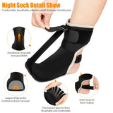Black Plantar Fasciitis Night Splint Sock with Support Plate, Designed for Men and Women with Achilles Tendonitis, Foot Drop, Heel Spurs, and Heel Pain, Small