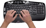 Logitech MK550 Wireless Keyboard and Mouse Combo with K350 Wave Keyboard, Ergonomic Design and Long Battery Life