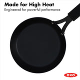 OXO Obsidian 12-Inch Carbon Steel Wok Pan, Pre-Seasoned with Removable Silicone Handle Holder, Induction and Oven Safe, Black