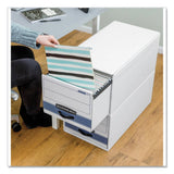 Bankers Box Stor/Drawer Steel Plus Letter Storage Boxes in White/Blue, 6 per Carton