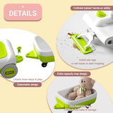 Green 12V Kids Electric Ride-On Car with Go-Kart Styling, Detachable Cleaner, LED Lights and 3-in-1 Design for Ages 3-8, Indoor and Outdoor Use