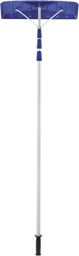 Snow Joe RJ204M 21-Foot Twist-n-Lock Telescoping Roof Rake with 6 by 25 Poly Blade, Blue