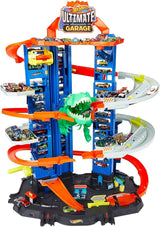 Hot Wheels City Robo T-Rex Ultimate Garage with Multi-Level Play, Storage for 100 Plus 1:64 Scale Cars, Ages 3 and Up