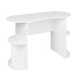 Compact White Student Desk by Pemberly Row, Designed with Convenient Storage