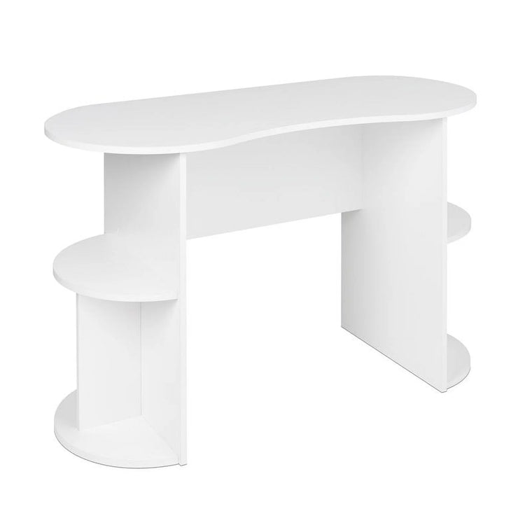 Compact White Student Desk by Pemberly Row, Designed with Convenient Storage