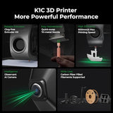 Creality K1C 3D Printer with 600mm/s High-Speed Printing, Auto Leveling, Clog-Free Robust Direct Extruder, AI Camera, 300°C Printing and Silent Mode, K1 SE Upgraded, Carbon Fiber Filament Support