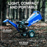 Landworks 7 HP Gas-Powered Wood Chipper, Shredder and Mulcher with Compact Rotor Assembly, Handles Branches up to 3 Inches