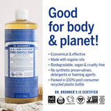 Dr. Bronners Pure-Castile Liquid Soap, Peppermint Scent, 1 Gallon