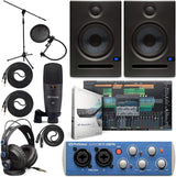 PreSonus AudioBox 96 Studio Recording Bundle with Eris 4.5 BT Bluetooth Monitor Pair, Studio One Artist Software, 1/4-in Instrument Cable, Blue or Black Interface