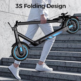 Foldable Adult Electric Scooter with APP Control, 19/25 Mph Max Speed and 21/25/35 Miles Range, 350/500/600W Motor, 8.5/10 Inflatable Tires, UL 2272 Certified