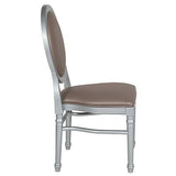 Flash Furniture Hercules Series King Louis Chair Set, 2-Pack with 900 lb. Capacity, Taupe Vinyl Seat and Back, Silver Frame