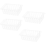 3-Piece Pearl White Freezer Basket Set with Handles, Wire Storage Organizers for Chest and Upright Freezers, Refrigerator Divider Containers