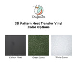 Craftables 3D Premium Carbon Fiber Pattern Iron-On HTV Vinyl, 5 Sheets for Cricut and Silhouette