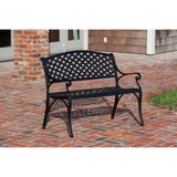 Patio Sense Antique Bronze Cast Aluminum Bench for Outdoor Patios