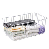 3-Piece Pearl White Freezer Basket Set with Handles, Wire Storage Organizers for Chest and Upright Freezers, Refrigerator Divider Containers