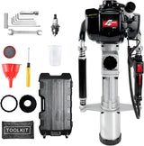 37.7CC 4-Stroke Gasoline T-Post Driver with Air-Cooled Single-Cylinder Engine, 2 Post Driving Heads for Garden Fencing