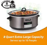 Crock-Pot 8-Quart Programmable Slow Cooker with Auto Warm Setting and Black Stainless Steel Finish