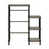 Furinno Turn-N-Tube Tall Kitchen Storage Shelf, Tool-Free Assembly with French Oak Grey and Black Finish