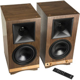 Klipsch The Sixes Heritage Wireless Speakers, Walnut 2-Way Tabletop Pair with 200W RMS Audio and Wireless Connectivity