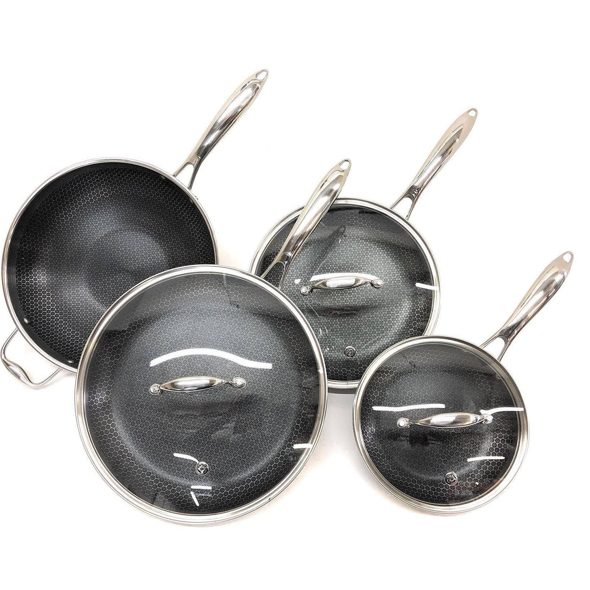 HexClad Commercial 7-Piece Cookware Pan Set for Everyday Kitchen Cooking