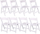 BTEXPERT 4-Piece Resin Folding Chair Set with Vinyl-Padded Seats, Lightweight Indoor and Outdoor Seating for Home, Events, Parties, Picnics, Kitchens, Churches, Schools and Weddings