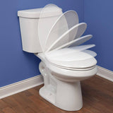 Church White Elongated Toilet Seat with Slow-Close Hinge, 1748SLOW 000