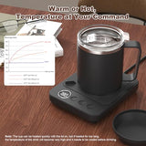 16oz Heated Coffee Mug and Electric Warmer Set with Smart Temperature Heating and Auto Shut-Off, Desk Cup Warmer for Home or Office, Black