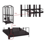 Juvale Firewood Rack with 4 Fireplace Tools and Indoor Log Holder