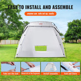 SKYSHALO 7.5×5.2×5.2ft Portable Paint Booth with Built-In Floor and Mesh Screen for Furniture DIY Projects