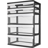 Sterilite Wide 5-Drawer Storage Tower in Black, Model 29329001
