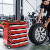 Rolling Metal Tool Chest with 5 Lockable Drawers, Mobile Garage Storage Cabinet on Wheels for Workshop, Warehouse or Repair Shop