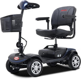 4-Wheel Electric Mobility Scooter for Adults and Seniors with Extended-Range Battery, Charger, and Basket