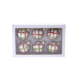 Kurt Adler 6-Piece Set of 80mm Plaid Glass Ball Ornaments
