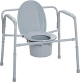 Drive Medical 11117N-1 Bariatric Commode Chair with Arms, Gray