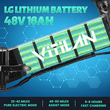 VITILAN i7 Pro Folding Electric Bike for Adults with 750W BAFANG Motor, Fat Tires, Full Suspension, Removable 16AH/20AH Cell Battery & 8-Speed Drivetrain